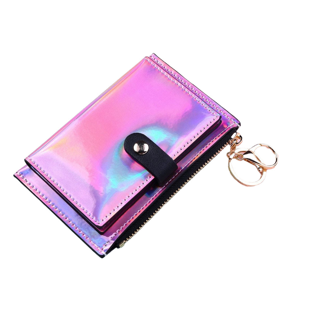 Laser Women Wallets Fashion Keychain Zipper Coin Purse Mini Small Money Bag Credit Card Holder Image 4