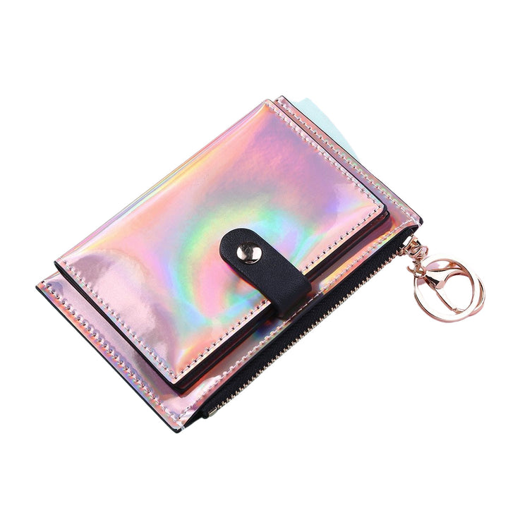 Laser Women Wallets Fashion Keychain Zipper Coin Purse Mini Small Money Bag Credit Card Holder Image 4