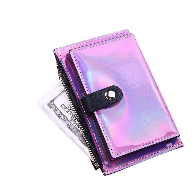 Laser Women Wallets Fashion Keychain Zipper Coin Purse Mini Small Money Bag Credit Card Holder Image 8