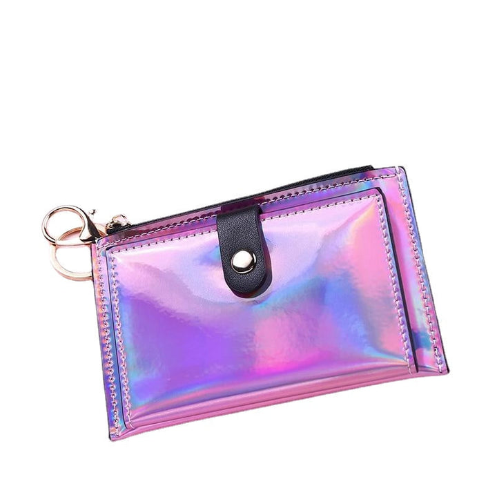 Laser Women Wallets Fashion Keychain Zipper Coin Purse Mini Small Money Bag Credit Card Holder Image 9