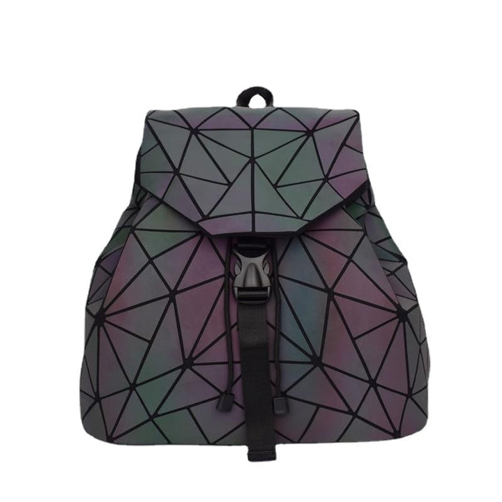 Women Laser Luminous School Backpack Geometric Shoulder Bag Folding Student Bags For Teenage Girl Image 1