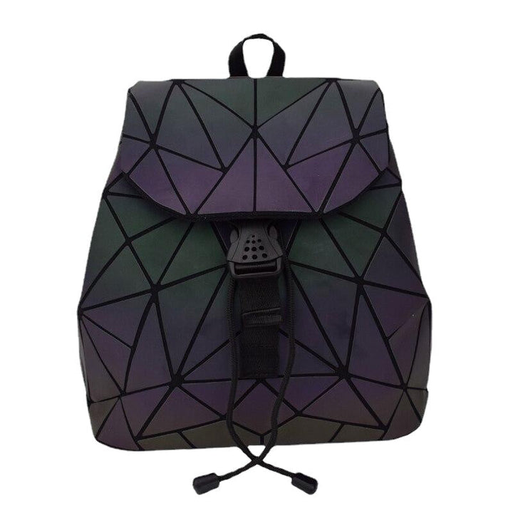 Women Laser Luminous School Backpack Geometric Shoulder Bag Folding Student Bags For Teenage Girl Image 10