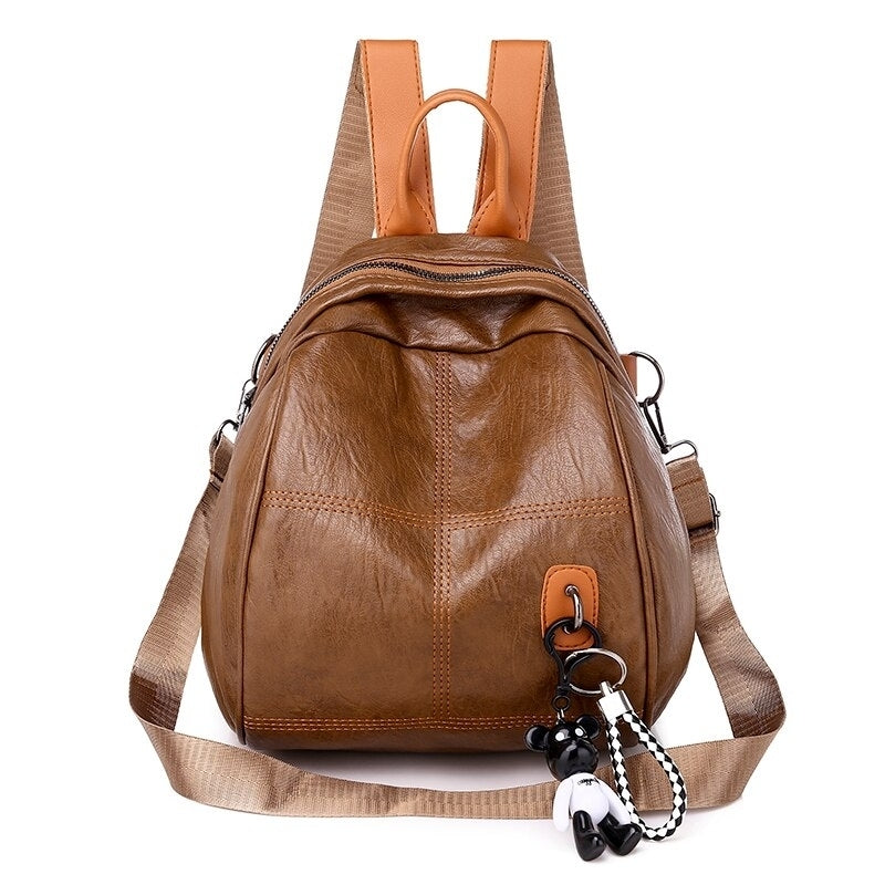 Waterproof Nylon Women Backpack Zipper School Bags For Teenagers Girls Small Pendant Female Multifunction Rucksack Image 4