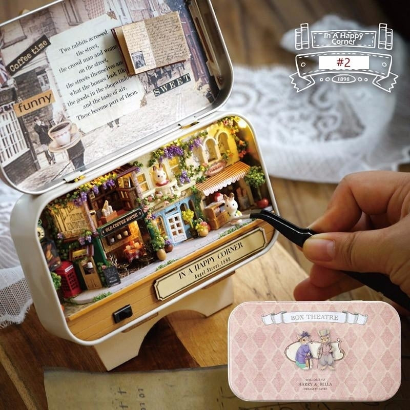 Old Times Trilogy DIY Box Theatre Miniature Tin Box Doll House With LED Light Extra Gift Image 4