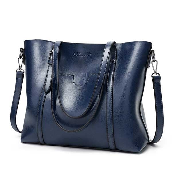 Oil wax Womens Leather Handbags Luxury Lady Hand Bags With Purse Pocket Women messenger bag Image 2