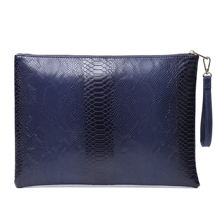 Ostrich Maroon Leather Clutch Handbag Python Women Laptop Bag For Macbook Pouch Bag With Short Wristlet Image 6