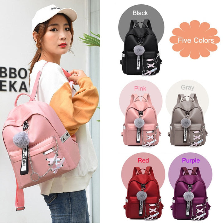 Oxford Women Backpacks Waterproof Female Shoulder Backpack Fashion Teenage Girls School Bags Retro Girl Book Bag Image 3