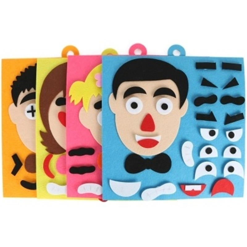Parents and Kids Emoticon DIY Assembling Hangable Puzzles Children Recognition Training Educational Toys Image 1