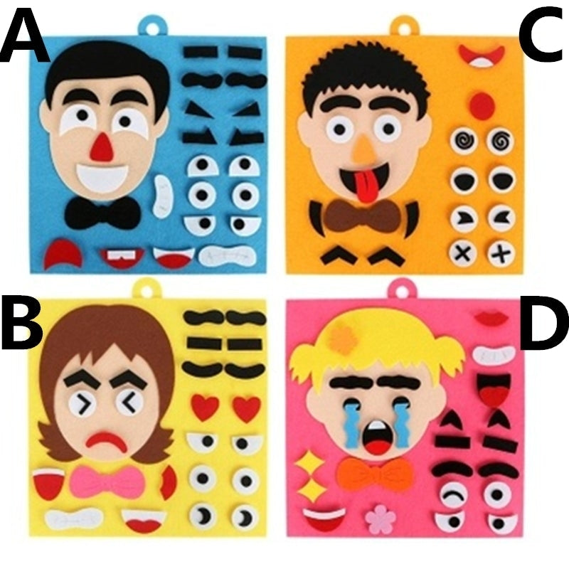 Parents and Kids Emoticon DIY Assembling Hangable Puzzles Children Recognition Training Educational Toys Image 2