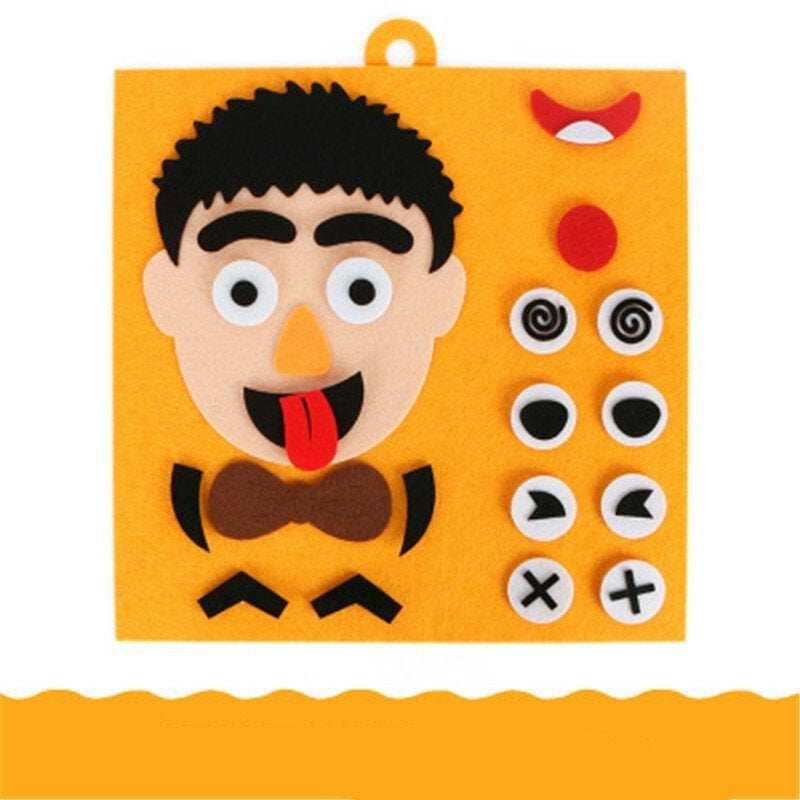 Parents and Kids Emoticon DIY Assembling Hangable Puzzles Children Recognition Training Educational Toys Image 4