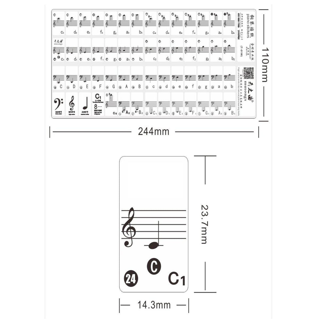 Piano Keyboard Musical Note Sticker for 61 Keys Electronic Keyboard Piano Image 4
