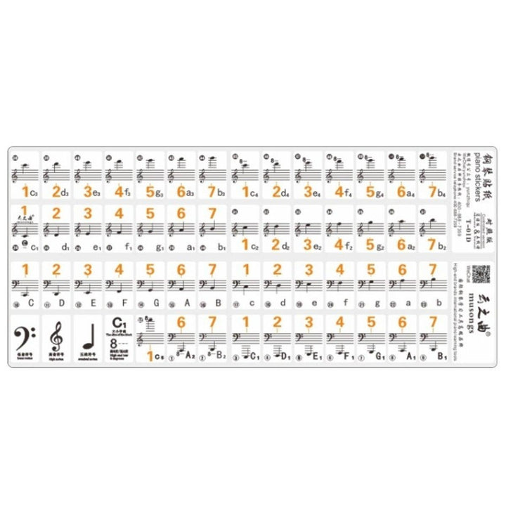 Piano Keyboard Musical Note Sticker for 61 Keys Electronic Keyboard Piano Image 1