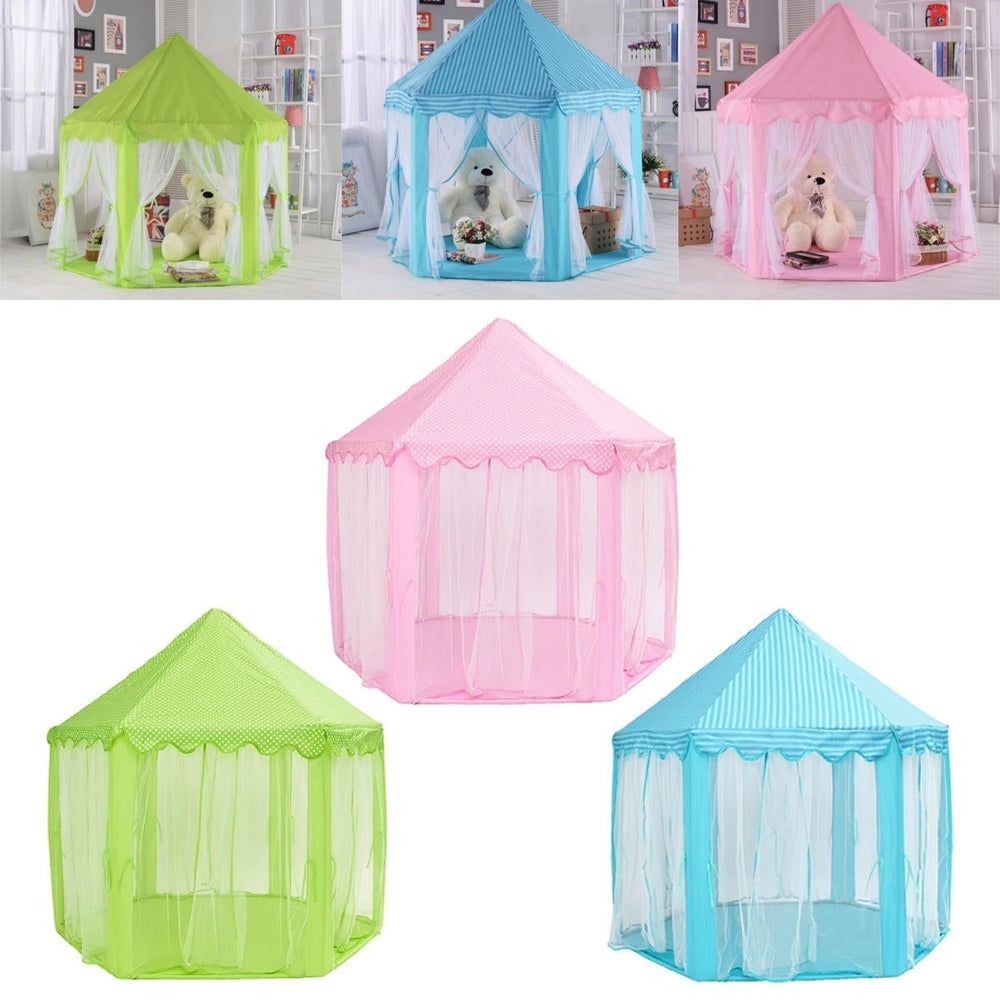 Portable Princess Castle Play Tent Activity Fairy House Fun Toy 55.1x55.1x53.1 Inch Image 2