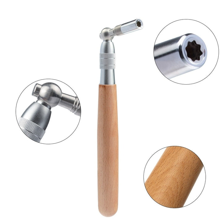 Professional Piano Wrench Maple Wood Handle Stainless Steel Hammer Tuner Tools Tuning Tool Image 4
