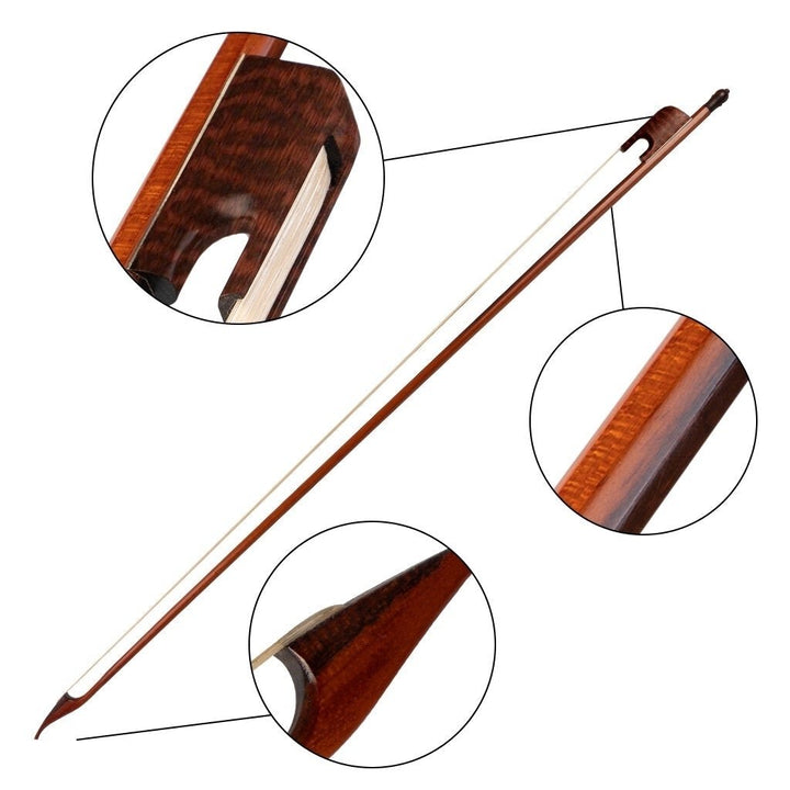 Professional Violin,Fiddle Bow 4,4 Snakewood Baroque Style Frog White Mongolia Horsehair Well Balance Image 2