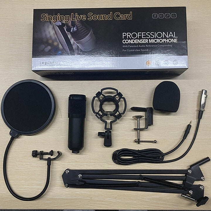 Professional Studio Broadcasting Recording set Condenser Microphone Ball-type Anti-wind Foam Power Black Image 10