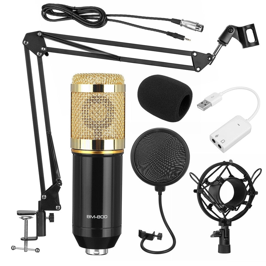 Pro Condenser Microphone Kit Studio Suspension Boom Scissor Arm Stand with Fliter Image 1