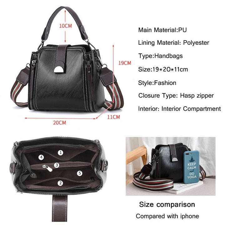PU Female Shoulder Bags Womens Designer Messenger Bags Retro Stitching Ladies Leather Crossbody Bags Fashion Handbag for Image 11