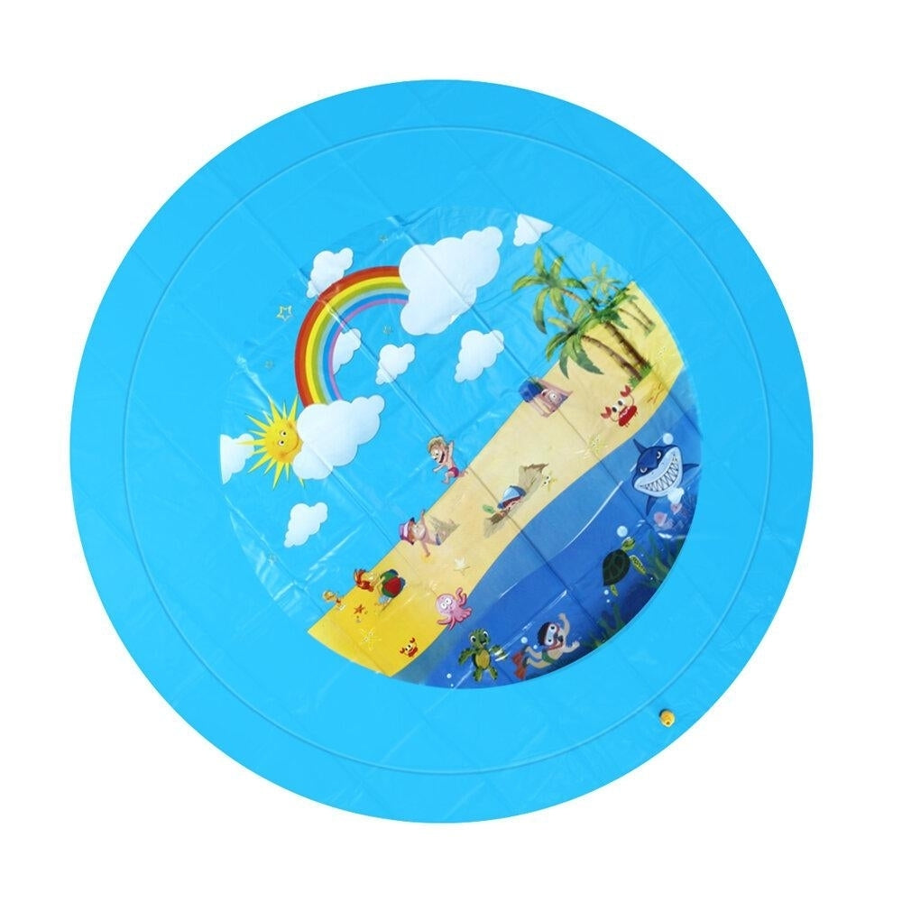 PVC Blue Cute Cartoon Pattern Inflatable Splash Kids Pool for Outdoor Toys Image 1