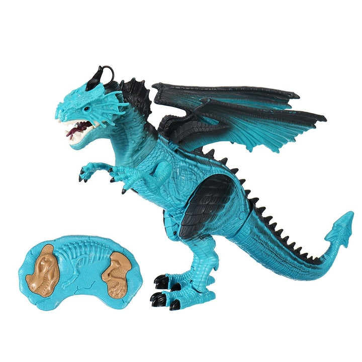 Remote Control 360 Rotate Spray Dinosaur with Sound LED Light and Simulate Flame Diecast Model Toy for Kids Gift Image 2