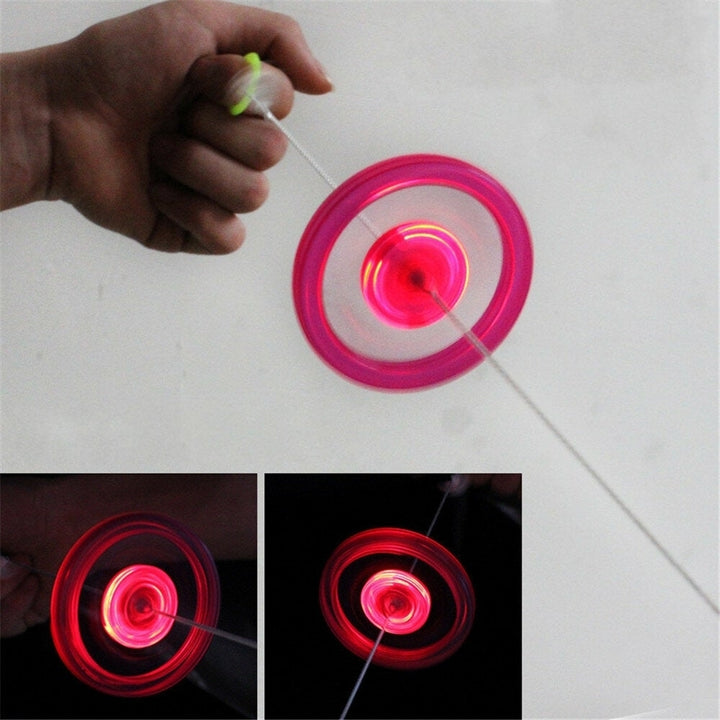 Pull String Flashing Flywheel Flashing Top Childhood Classic Toy for Kids And Adluts Image 4