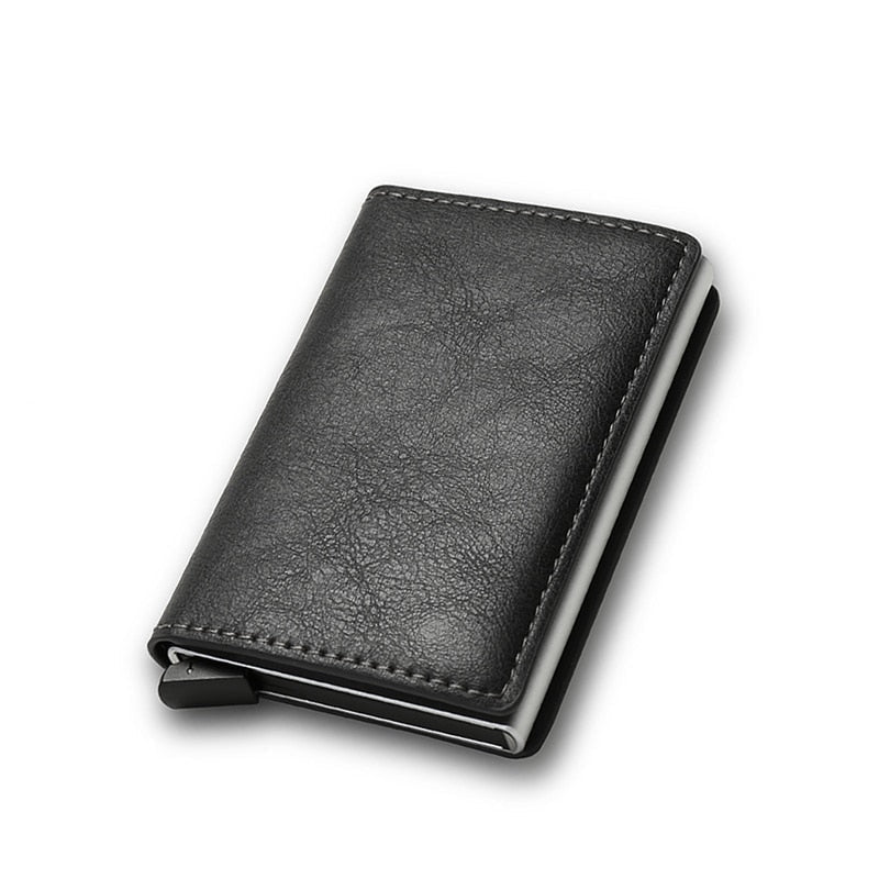 Rfid Card Holder Men Wallets Money Bag Male Vintage Black Short Purse Small Leather Slim Mini Thin Image 3