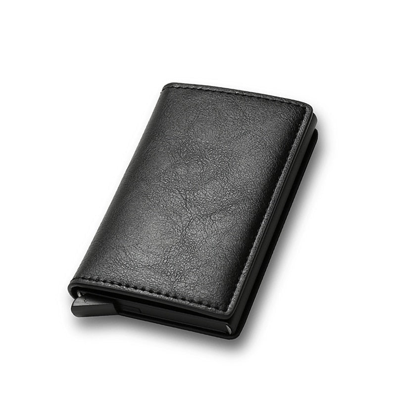 Rfid Card Holder Men Wallets Money Bag Male Vintage Black Short Purse Small Leather Slim Mini Thin Image 8