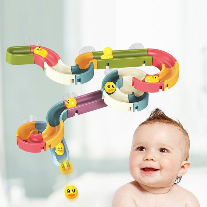 Rich Color Baby Bathroom Duck Play Water Track Slideway Game DIY Assembly Puzzle Early Education Set Toy for Kids Gift Image 4