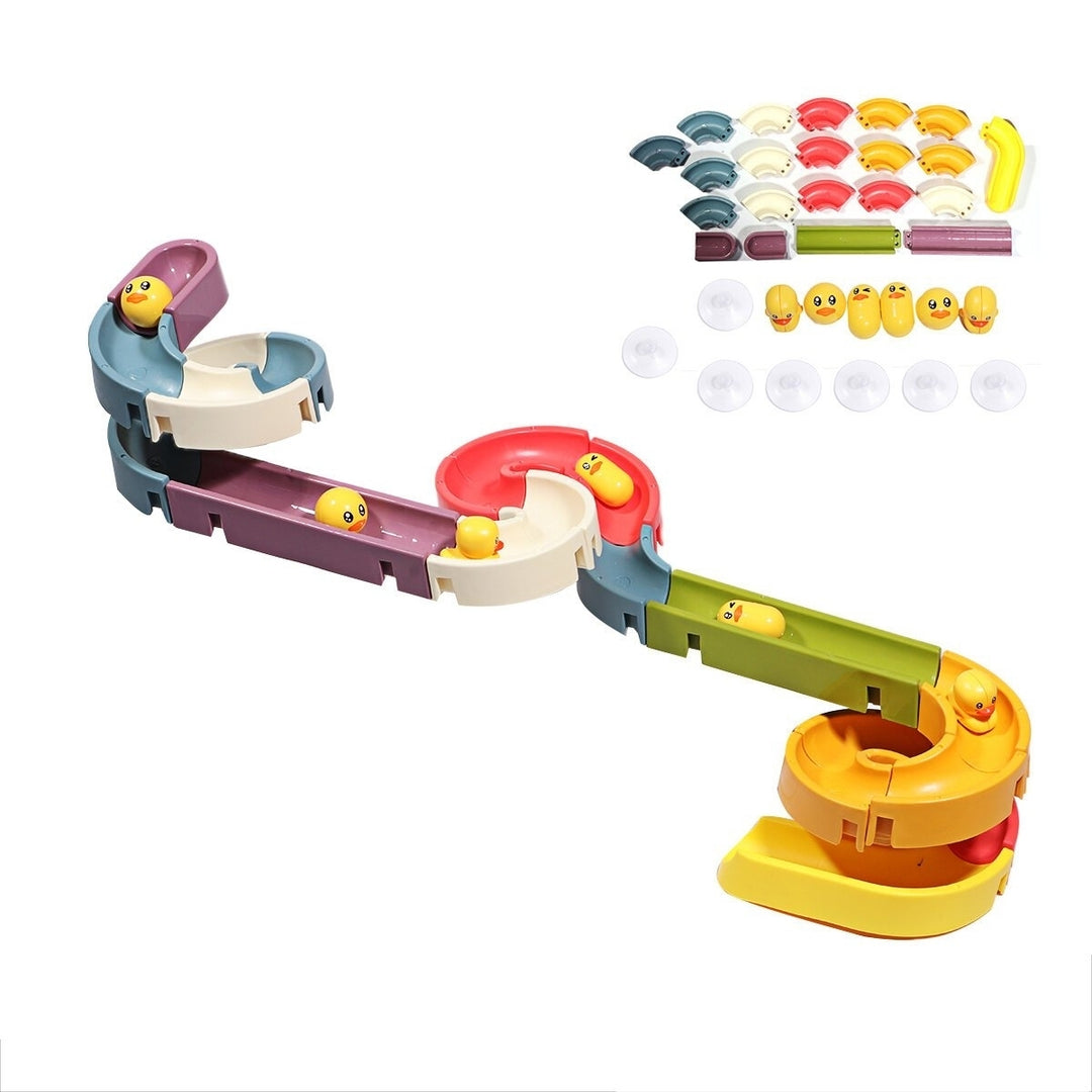 Rich Color Baby Bathroom Duck Play Water Track Slideway Game DIY Assembly Puzzle Early Education Set Toy for Kids Gift Image 6