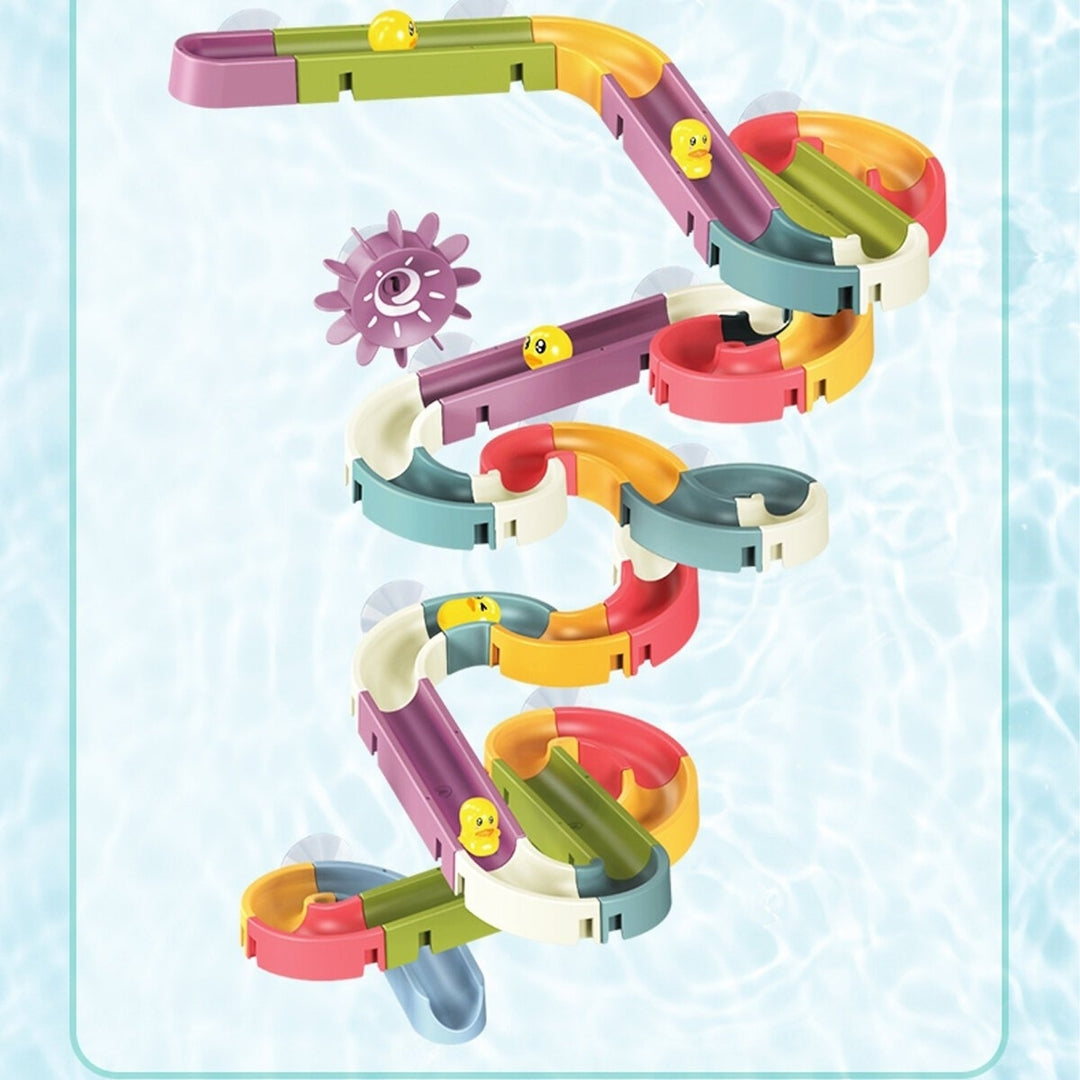 Rich Color Baby Bathroom Duck Play Water Track Slideway Game DIY Assembly Puzzle Early Education Set Toy for Kids Gift Image 8