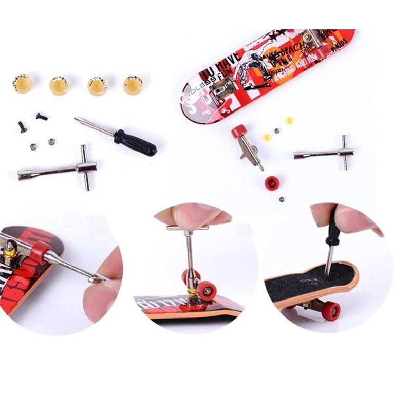 Random Color Graffiti Finger Skateboard Mini Suit With Tools Toys For Kids Children Gift Image 3