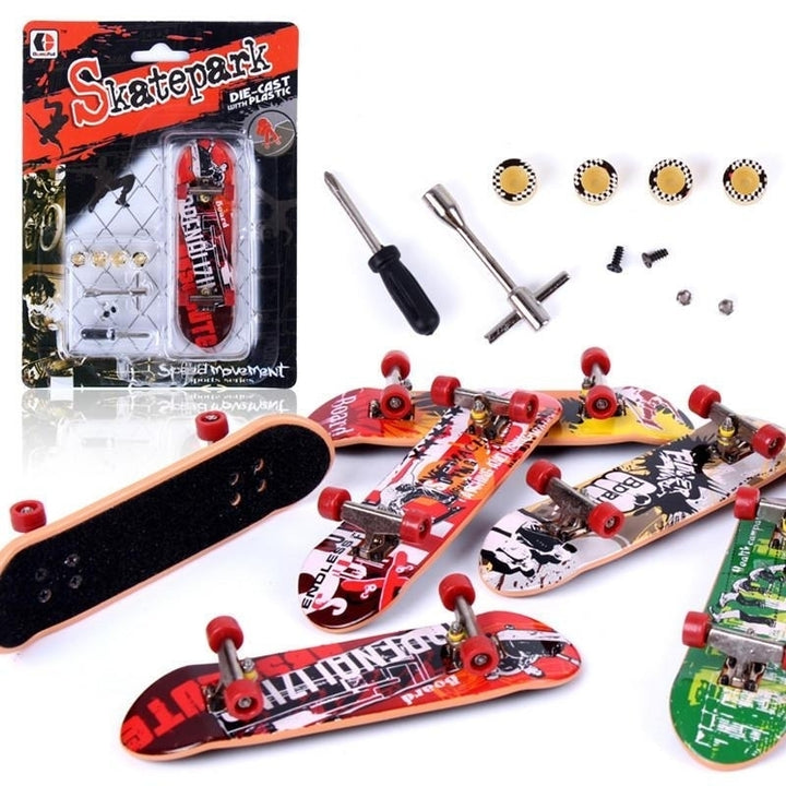 Random Color Graffiti Finger Skateboard Mini Suit With Tools Toys For Kids Children Gift Image 6