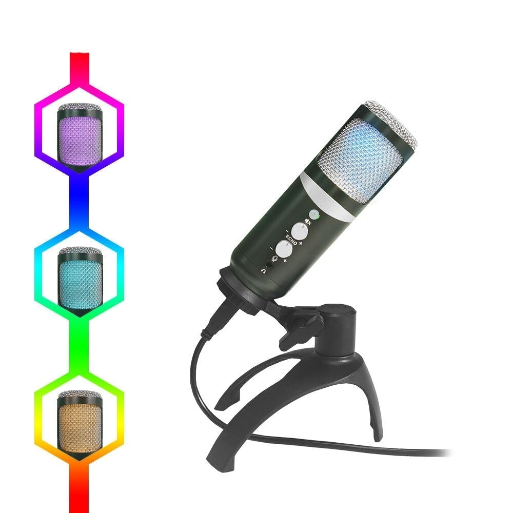 Recordio USB Live Recording Condenser Microphone with Colorful Gradient Light Image 2