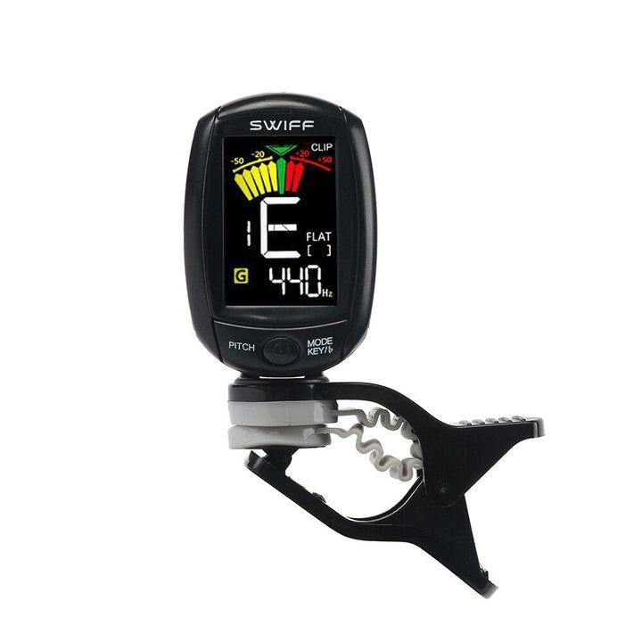 Rotatable Clip-on Tuner LCD Colorful Display Supports Vibration and Microphone Tuning for Chromatic Guitar Ukulele Image 1