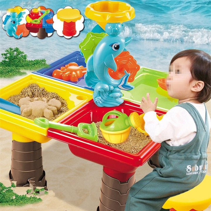 Sand And Water Table Sandpit Indoor Outdoor Beach Kids Children Play Toy Set Image 4