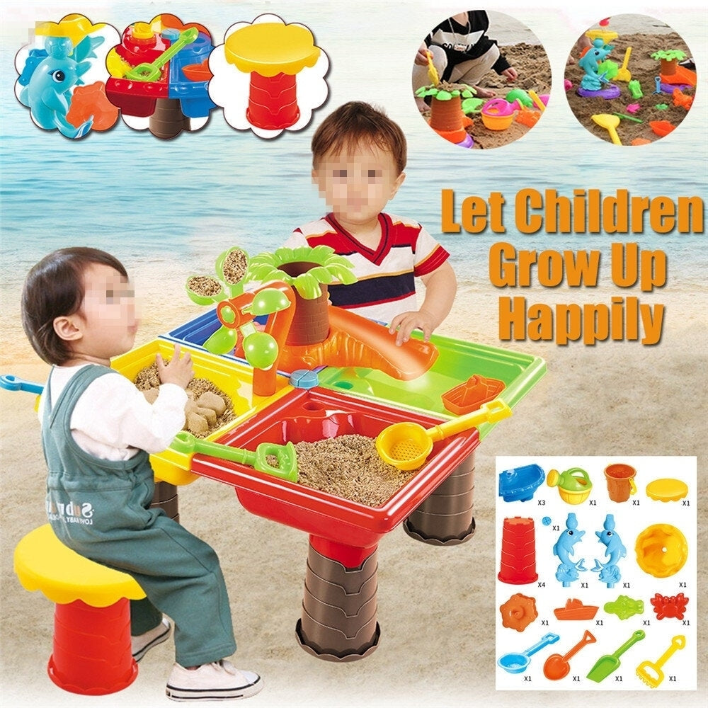 Sand And Water Table Sandpit Indoor Outdoor Beach Kids Children Play Toy Set Image 6