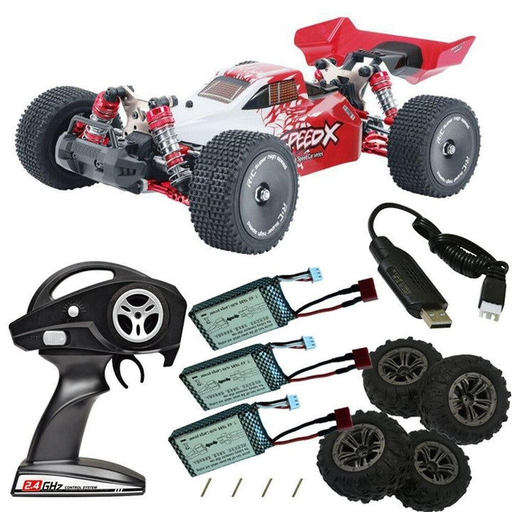 Several Battery Tires RTR 1,14 2.4G 4WD 60km,h Brushless Upgraded Proportional RC Car Vehicles Models Image 1