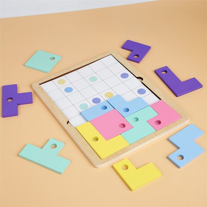 Wooden Macarone Color Toy Puzzle Logical Thinking Development Educational for Kids Image 3