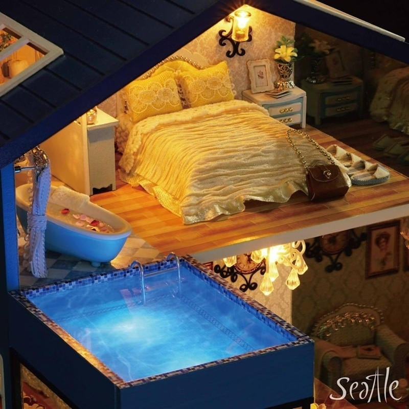 Seattle DIY Miniature Model With Light Music Collection Gift Decor Image 7