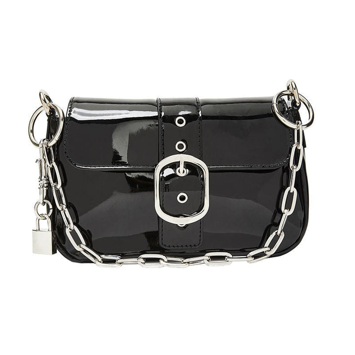 Shoulder Bag Baguette Cool Patent Leather Solid Qaure Female Black Handbags For Women Purse Womens Wa Image 1