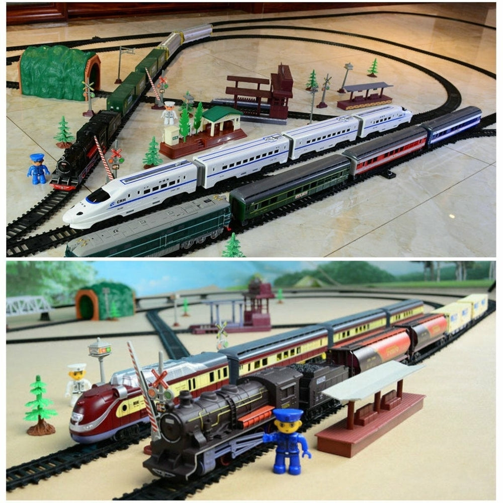 Simulation Electric Rail Car Model Toy Track Accessories Sandbox General Scene Railroad Crossing Cave Iron Bridge Indoor Image 2