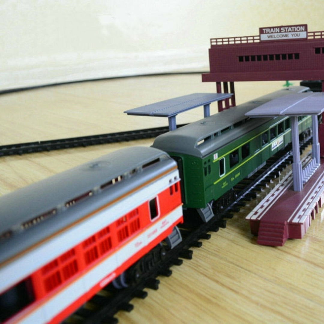 Simulation Electric Rail Car Model Toy Track Accessories Sandbox General Scene Railroad Crossing Cave Iron Bridge Indoor Image 4