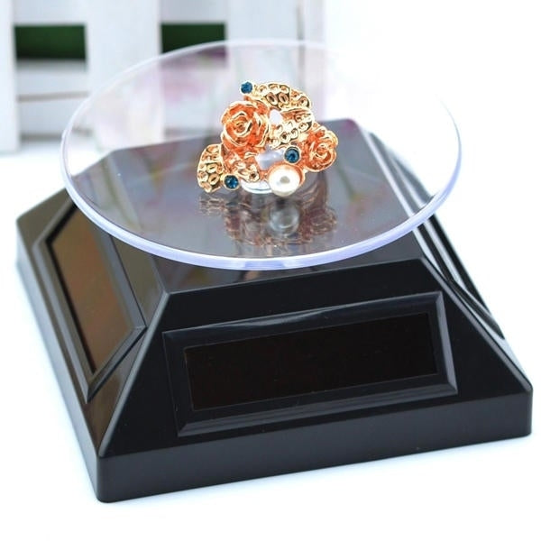 Solar Showcase 360 Turntable Rotation Display Stand For Displaying Jewelry Watch Ring Phone Image 1