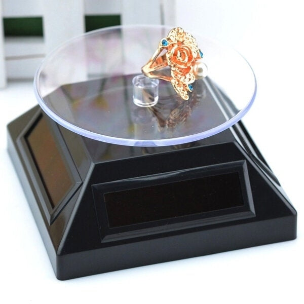 Solar Showcase 360 Turntable Rotation Display Stand For Displaying Jewelry Watch Ring Phone Image 2