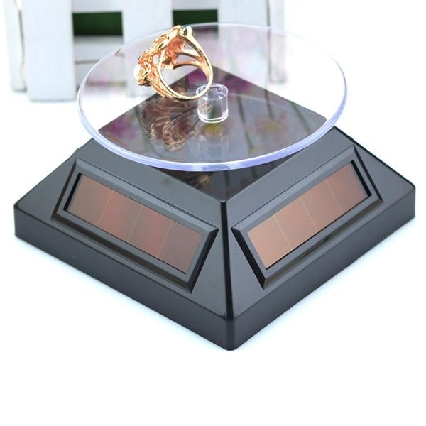 Solar Showcase 360 Turntable Rotation Display Stand For Displaying Jewelry Watch Ring Phone Image 3
