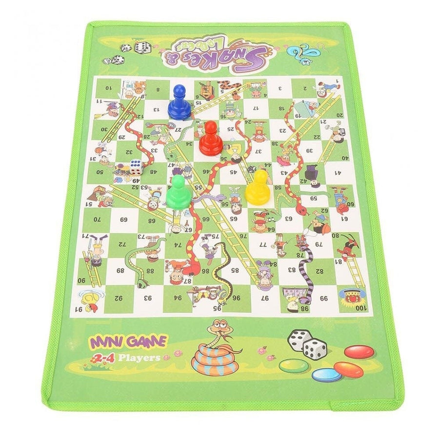 Snake Ladder Interesting Board Game Toy Set Portable Flying Chess Board Educational Kids Toys Image 1