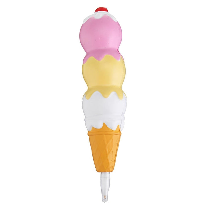 Squishies Pen Cap Ice Cream Cone Squishy Slow Rising Jumbo With Pen Stress Relief Toys Student Office Gift Image 3