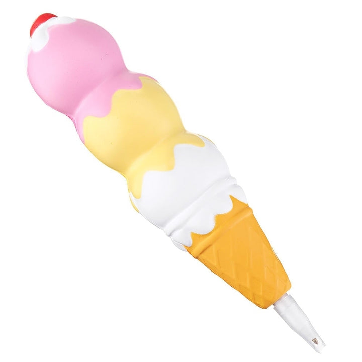 Squishies Pen Cap Ice Cream Cone Squishy Slow Rising Jumbo With Pen Stress Relief Toys Student Office Gift Image 4