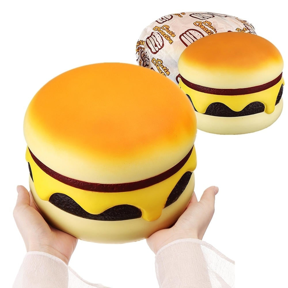 Squishy Cheese Beef Burger Humongous Giant Hamburger 22CM Bread Jumbo Gift Soft Toys Image 1