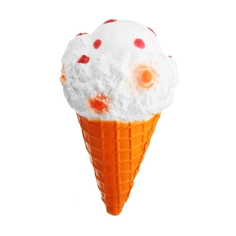 Squishy Jumbo Ice Cream Cone 19cm Slow Rising White Collection Gift Decor Toy Image 2